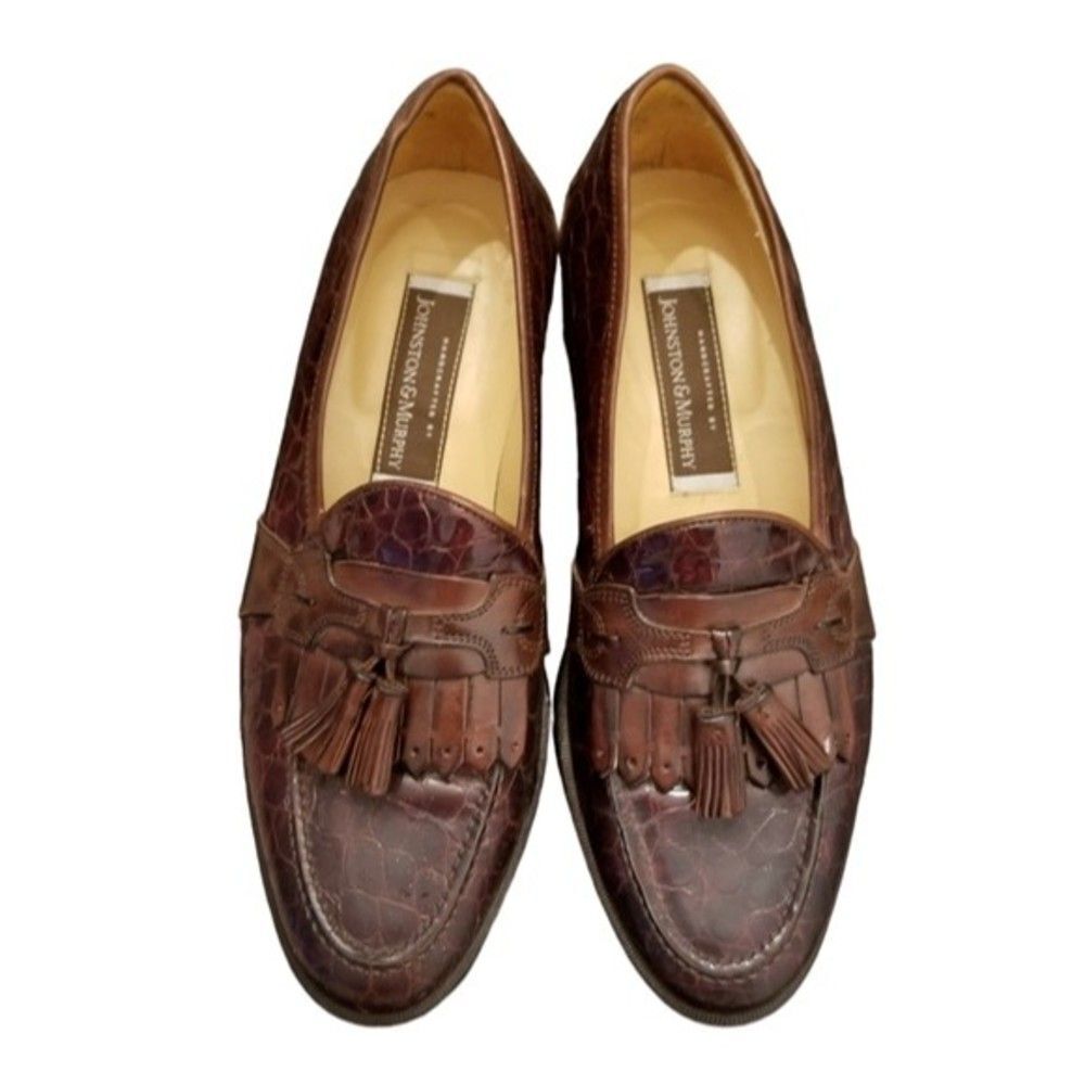 Johnston & Murphy Men's Brown Leather Tassel Loafer Size 9.5M